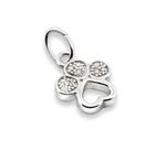 Sterling Silver CZ Dog Paw Charm 8mm | 925 Stamped with Jump Ring