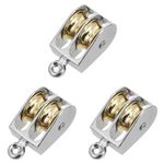 3Pcs Zinc Alloy Clothesline Pulley Durable Lift Load Bearing Swivel Pulley