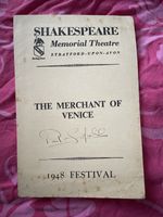 Rare Signed Paul Scofield Memorial Theatre Stratford Merchant of Venice 1948