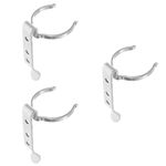 3Pcs Stainless Steel Flashlight Belt Clips Handsfree Fixing Silver