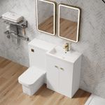 Parkhouse 1000mm L Shape Combination Basin and WC Unit - Gloss White