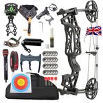 40-65lbs Archery Dual-use Compound Bow Set Steel Ball Hunting Shooting RH LH 