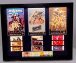 STAR WARS TRILOGY 70mm Movie Film Cell Lighted Display, w/ original cards & COA