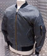 MA1 US Military Style Bomber Jacket MOD/Scooter/Bikers Black Stone Washed - NEW