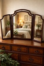 Edwardian Mahogany Triple Mirror