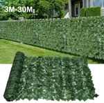 30M Artificial Hedge Roll Fake Ivy Leaf Garden Privacy Fence Screen Wall Panel