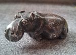 Hand Carved African Soapstone Hippopotamus /Small Vintage Figurine/8 x 3 cm