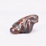 Superb Japanese Edo (mid 19thC) boxwood toad netsuke