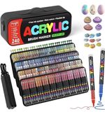 Sonlaryin 240 Colors Acrylic Brush Markers Set, Brush Tip Acrylic Paint Pens.