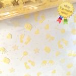 ShredAstic® BABY PRINT CREAM Cellophane Gift Wrap /3m ribbon Hamper 1 - 100m
