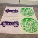 Heineken Vintage Beer Bat Towel Bundle x 2 Amsterdam White Green Purple