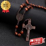 Wooden Rosary Cross Handmade Beads Catholic Christian Antique Chrismtas Gift UK
