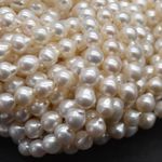 Freshwater Raindrop Teardrop Pearls- 9-11mm x 5-7mm, 14", for Jewellery Making