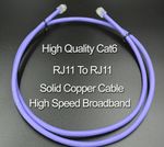 Cat6 BT Infinity 2M  Modem cable VDSL RJ11 to RJ11 High speed Broadband router