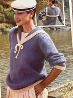 Vintage Knitting Pattern - Nautical Style SWEATER -  Laminated Copy W321 - Easy!