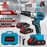 2 Battery Electric Brushless Rivet Gun Cordless Rivet Nut Gun For Makita 18V