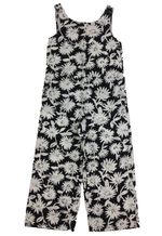 Seasalt Women's Jumpsuit Size 8 Black White Daisy Print Linen Pocket Button New