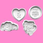 Happy Fathers Day complete Cookie Cutters and Embosser Set. Handmade gift item.