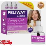 FELIWAY Classic 3 x 30 Day Cat Calming Plug In Pheromone Diffuser refills 48ml