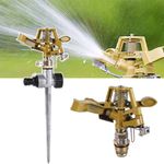 Rotating Rocker Impact Sprinkler – Adjustable Brass, 1/2" Male Thread, Lawn