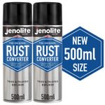 Jenolite Rust Converter Spray 500ml (2-Pack) Turn Rust to Ready to Paint Surface