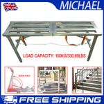 Heavy Duty Aluminium Hop Up Step Ladder Folding Stool Work Bench Platform 1200mm