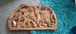 vintage ethnic wooden carved wall plaques used