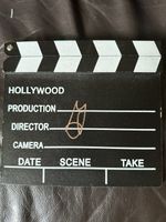 GLEN POWELL HAND SIGNED CLAPPERBOARD TWISTERS RUNNING MAN TOP GUN MAVERICK PROOF
