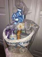 Baby Pram Gift Basket for Baby Shower Boy/Girl Shower Gift