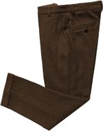 Mens Tweed Dress Pants Slacks Trouser Adjustable Waist Herringbone Vintage Pants