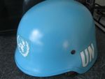 Genuine Issue UN Helmet Used in Bosnia in the Mid 1990's