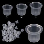 1000 PCS Plastic Small Medium Large Tattoo Ink Cups Caps Pigment Supply Tool