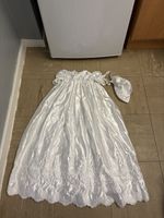 Ivory/white Christening Gown With Matching Bonnet. Age 6-12 Months