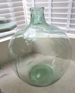 Vintage French Large Clear Glass Demijohn  Glass Bottle 22.5ins x 16ins