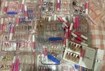 Mixed Theme Press-On Artificial Nails Sets Long Stiletto 3D Multicolour Box