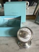 Vintage Tiffany & Co Sterling Silver Desk Thermometer - FULL SET Box & Pouch NY
