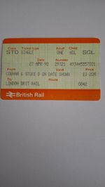 BRITISH RAIL COBHAM & STOKE TO LONDON 1990 35 YEARS OLD (COLLECTORS ITEM )