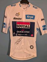 Remco Evenepoel Signed Jersey Tour De France 2024 Young Riders Maillot Blanc