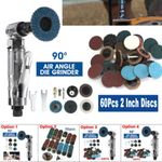 90 Degree Air Angle Die Grinder / 2inch Quick Change Discs Polishing Tool Kit UK