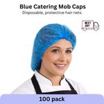 Vanity UK Mob Caps (100) Blue Disposable Hair Net Catering Food Kitchen NEXT DAY