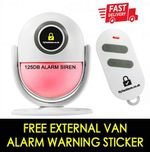 WIRELESS VAN ALARM - Easy & Fast to Fit - 125 DB SIREN WITH X2 REMOTE CONTROLS