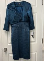 NWT Adrianna Papell Occasions Mother Bride 2 pc Set Blue Jacket & Dress Sz 14