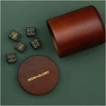 Iron & Glory Shake Rattle & Roll Poker Dice With Premium Luxury Wooden Shaker