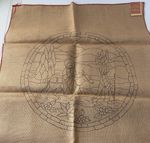 Vintage Joan Moshimer Holy Family 18" Round Hooked Rug Pattern Burlap Christmas