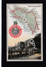 Map Card.  Midland Railway. Circular Tours In The Peak Of Derbyshire.