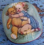 Vintage Hugs For Teddy Thorne's Toffee Advertising Tin. 1950s Original. 
