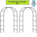 2X 2.4 M Garden Arch Trellis Metal Tubular Frame Climbing Plant Archway Arbour