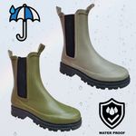 Ladies Rubber Ankle Wellingtons Short Boot Waterproof Pull On Twin Gusset Wellie