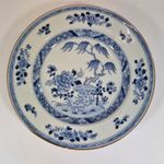 Antique 18thC Chinese Blue And White Porcelain Bowl Painted Flowers Tree 23cm