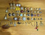 Vintage Clip On Earrings Lot 8 Pairs ALL CLIP Earrings Few Signed 42 Singles